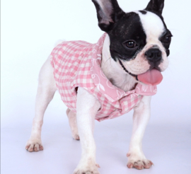 Pink plaid, honden bodywarmer | M, XL, XXL