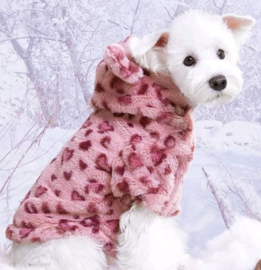 Hondenjas "Fuzzy" fleece | roze | S,M,L,XL