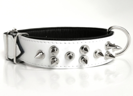 Halsband hond "SPOILED SPIKES" Wit | 55cm
