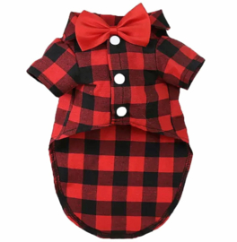 Overhemd hond geruit | Rood | S,M,L,XL,XXL