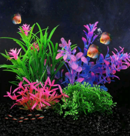 Aquarium kunstplant paars |14cm