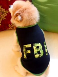 Hondenshirt FBI zwart/groen | XS