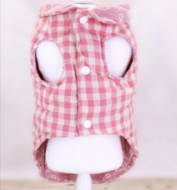 Pink plaid, honden bodywarmer | M,  XXL