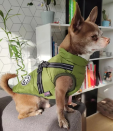 FASHION SPORTS 2-in 1 honden bodywarmer met harnas | groen | M, L