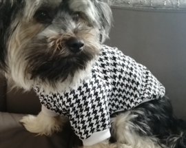 DROOLINGDOG Hondentrui houndstooth zwart/wit |  M, L