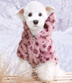 Hondenjas "Fuzzy" fleece | roze | S,M,L,XL