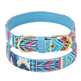 Honden halsband Indian style | lichtblauw