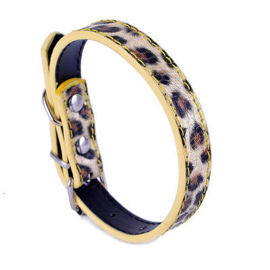 Z01- honden halsband met luipaardprint