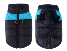 Mouwloze hondenjas / bodywarmer | Zwart / blauw | S,L,XL,XXL,4XL,5XL