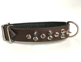 Halsband hond "SPOILED SPIKES" Bruin | 55cm