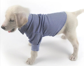 Honden overhemd blauw gestreept | XS, S, M