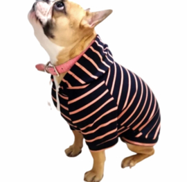 Honden hoodie navy/roze ,XL