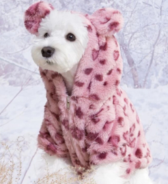 Hondenjas "Fuzzy" fleece | roze | S,M,L,XL