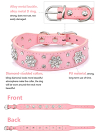 Strass halsband "Blossom" Blauw | XS