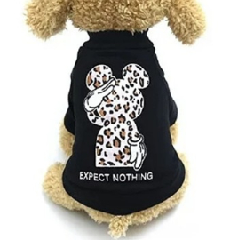 Hondentrui "expect nothing" | zwart | XS,S