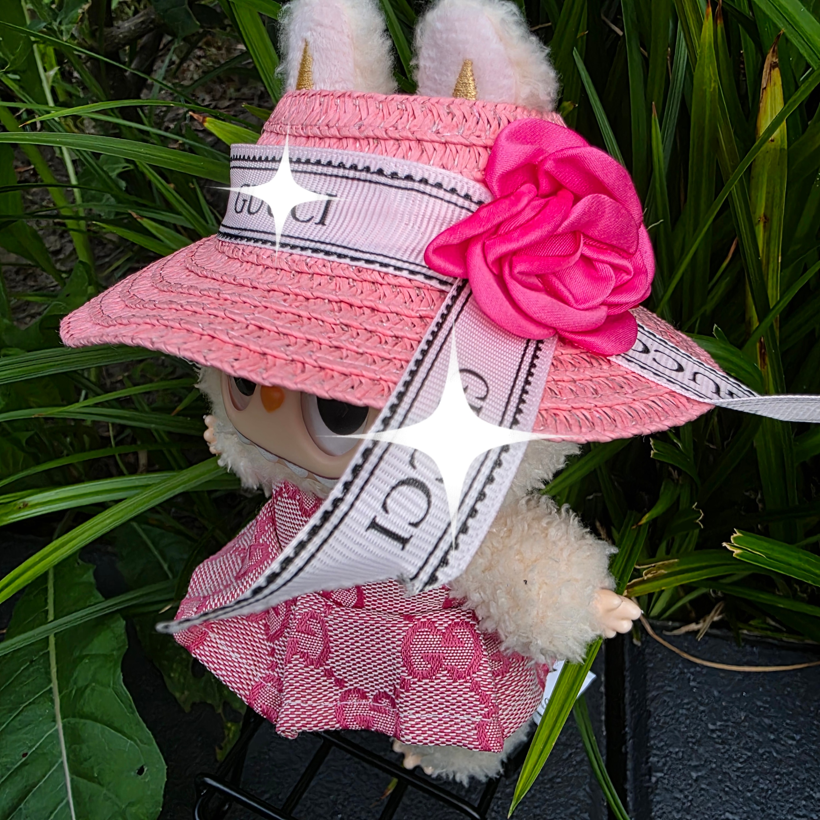 Labubu kleding set, kleren, exclusieve Labubu outfit roze
