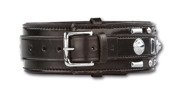 DOXTASY brede leren halsband Glorious | Zwart | Halsbanden XL 57 - | Dog Fashion - Hondenboetiek