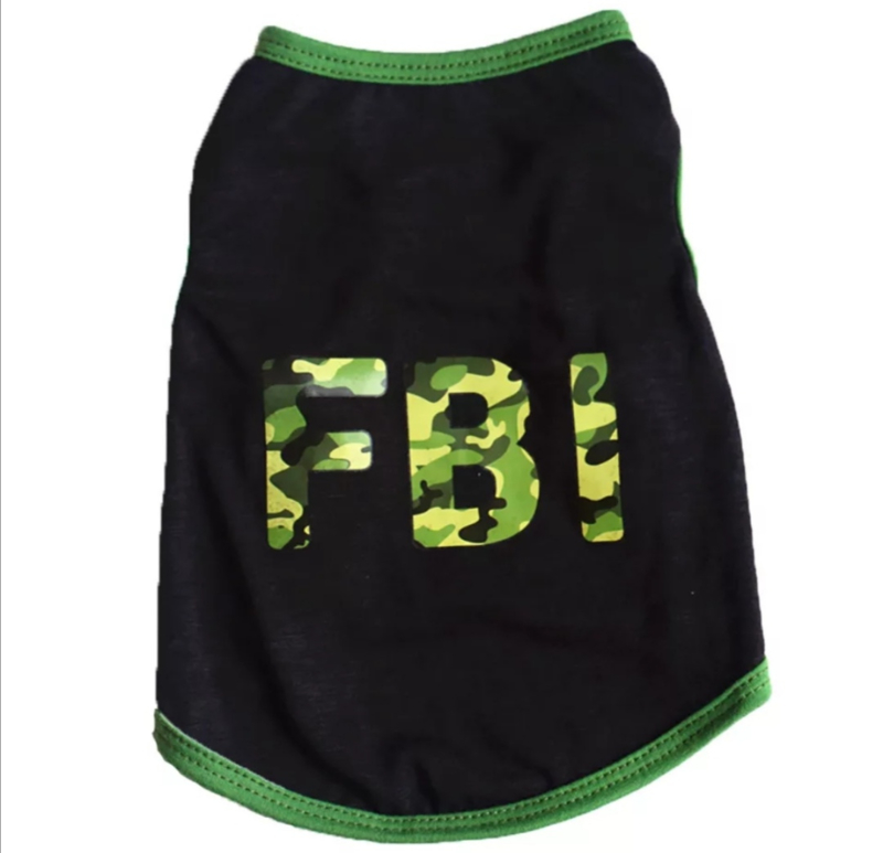 Hondenshirt FBI zwart/groen | XS