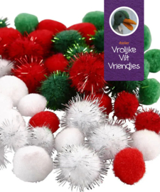 pompons diverse glitter