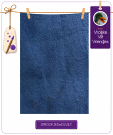 Handgeverfd  denimblauw