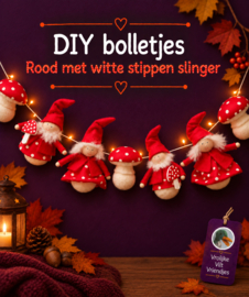 Rood met witte stippen slinger