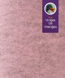 Gemêleerd roze wolvilt 20 bij 90 cm