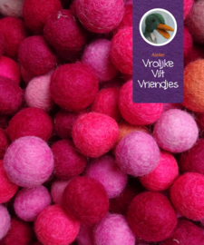 Wolballen roze mix 24stuks