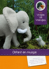 Patroonblad olifant met muisje