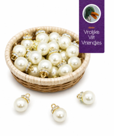 Kerstballen goudlook   8 mm   3 stuks
