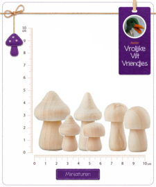 Paddenstoelen 6 stuks