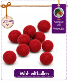 Wolbal rood 25mm