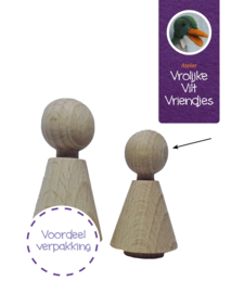 Kegelpopje meisje 12 stuks