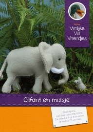 Patroonblad olifant met muisje