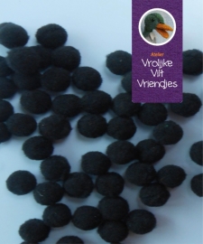 Pompons 7mm zwart