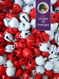 Belletjes rood-wit 24 stuks