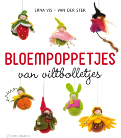 Bloempoppetjes van viltbolletjes