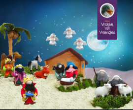 Kerstgroep vrolijke vilt vriendjes