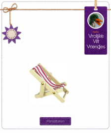 Ligstoel rood- wit 5- 3 cm