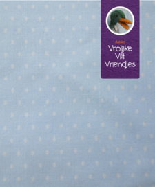 Lichtblauw met witte stippen