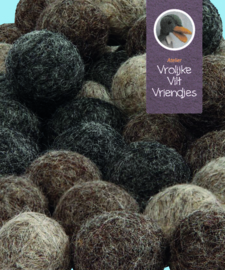 Wolbal 64 stuks bruin-bruinbeige en grijs