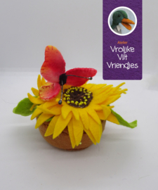 Cupcake zonnebloem vlinder