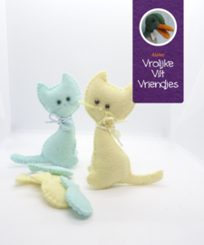 Twee Poesjes mint blauw en lichtgeel