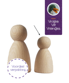 Kegelpopje peg doll - 12 stuks