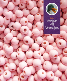 Houten kralen lichtroze