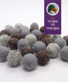 Wolballen grijsbruin mix 10mm