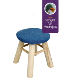 Houten kruk met zachte zitting