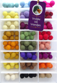 Wol-viltballen in opbergdoos 10 mm