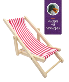 Ligstoel rood- wit 10 - 5 cm