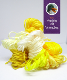 Wolvilt pakket geel- wit tinten 15-20 cm