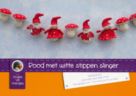 Rood met witte stippen slinger